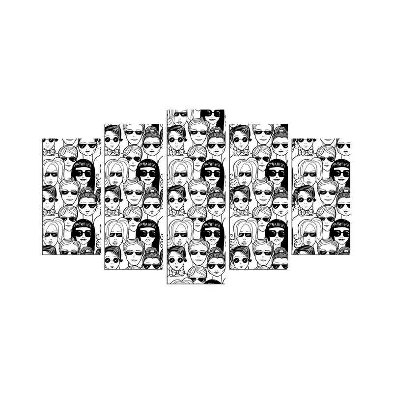 Koristeellinen MDF-maalaus 5-os 20x60 cm, Monivärinen