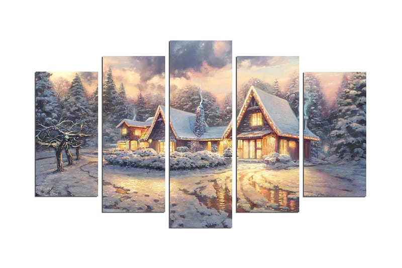 Koristeellinen MDF-maalaus 5-os 20x60 cm - Monivärinen - Sisustustuotteet - Taulu & taide - Canvas-taulu