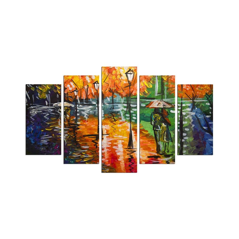Koristeellinen MDF-maalaus 5-os 20x60 cm - Monivärinen - Sisustustuotteet - Taulu & taide - Canvas-taulu