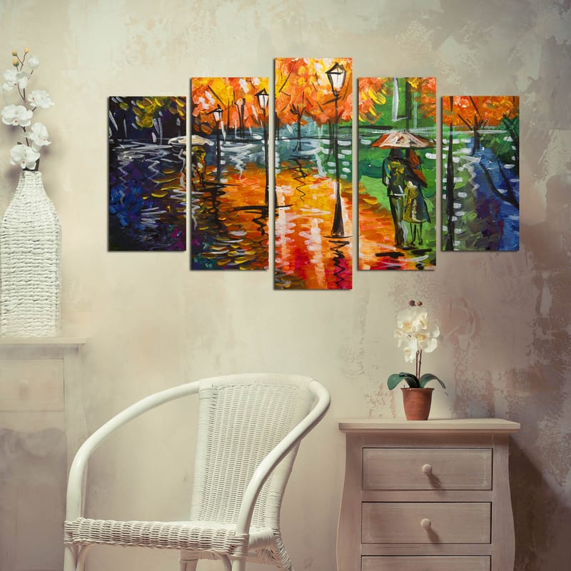 Koristeellinen MDF-maalaus 5-os 20x60 cm - Monivärinen - Sisustustuotteet - Taulu & taide - Canvas-taulu