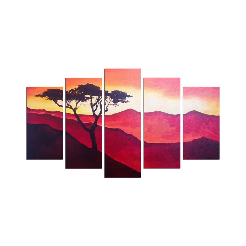 Koristeellinen MDF-maalaus 5-os 20x60 cm - Monivärinen - Sisustustuotteet - Taulu & taide - Canvas-taulu