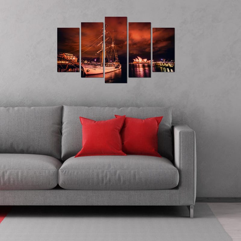 Koristeellinen MDF-maalaus 5-os 20x60 cm - Monivärinen - Sisustustuotteet - Taulu & taide - Canvas-taulu