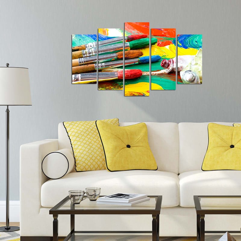 Koristeellinen MDF-maalaus 5-os 20x60 cm - Monivärinen - Sisustustuotteet - Taulu & taide - Canvas-taulu