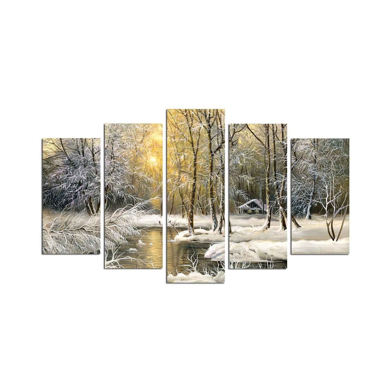 Koristeellinen MDF-maalaus 5-os 20x60 cm - Monivärinen - Sisustustuotteet - Taulu & taide - Canvas-taulu