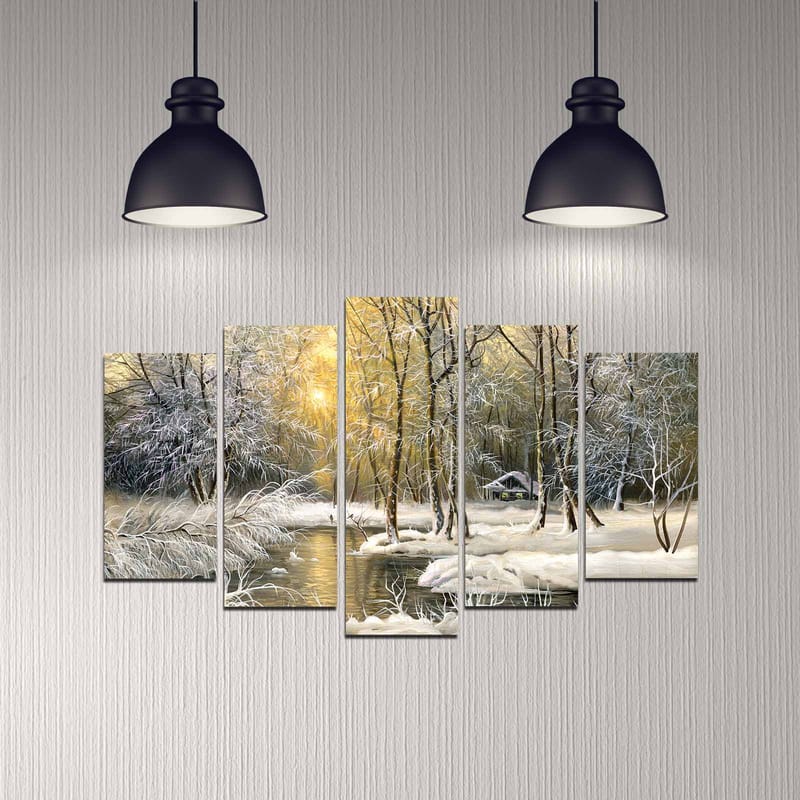 Koristeellinen MDF-maalaus 5-os 20x60 cm - Monivärinen - Sisustustuotteet - Taulu & taide - Canvas-taulu