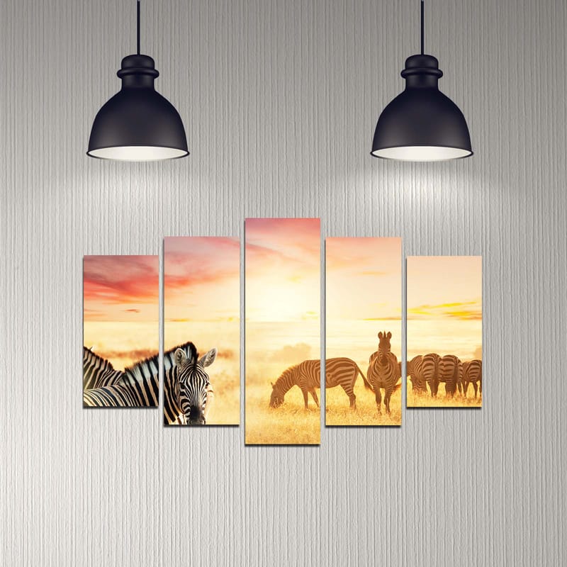 Koristeellinen MDF-maalaus 5-os 20x60 cm - Monivärinen - Sisustustuotteet - Taulu & taide - Canvas-taulu