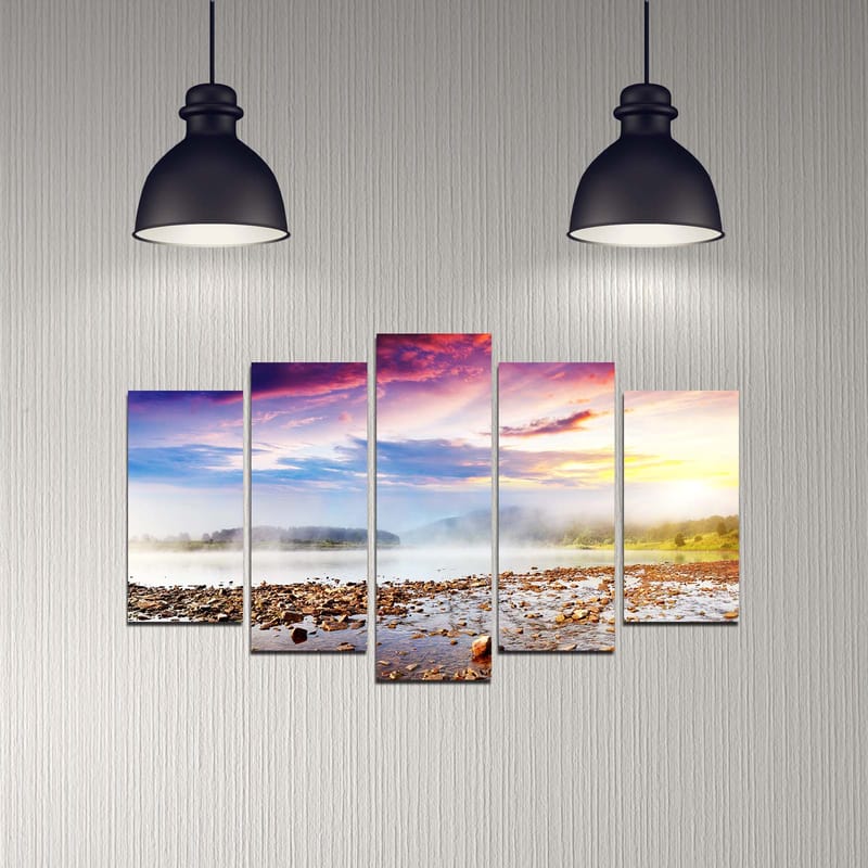 Koristeellinen MDF-maalaus 5-os 20x60 cm - Monivärinen - Sisustustuotteet - Taulu & taide - Canvas-taulu