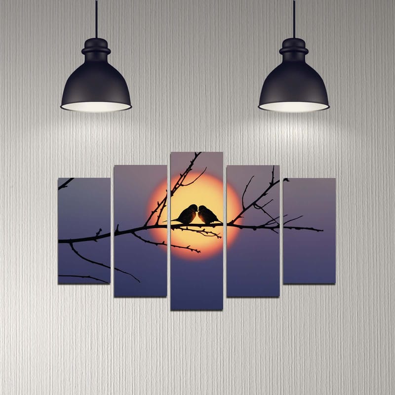 Koristeellinen MDF-maalaus 5-os 20x60 cm - Monivärinen - Sisustustuotteet - Taulu & taide - Canvas-taulu