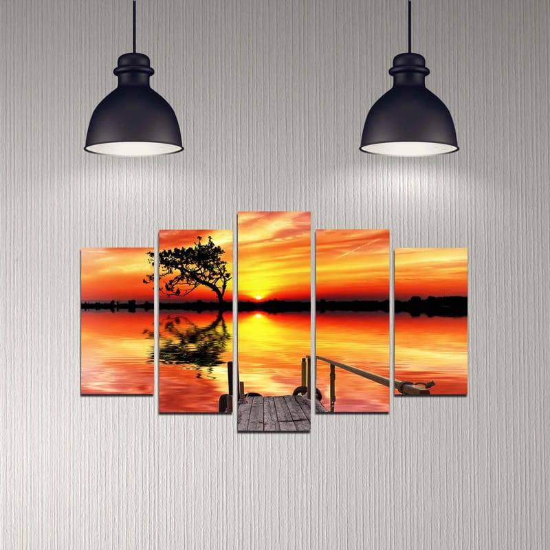 Koristeellinen MDF-maalaus 5-os 20x60 cm - Monivärinen - Sisustustuotteet - Taulu & taide - Canvas-taulu