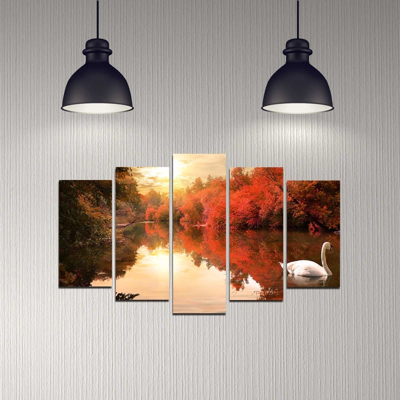 Koristeellinen MDF-maalaus 5-os 20x60 cm - Monivärinen - Sisustustuotteet - Taulu & taide - Canvas-taulu