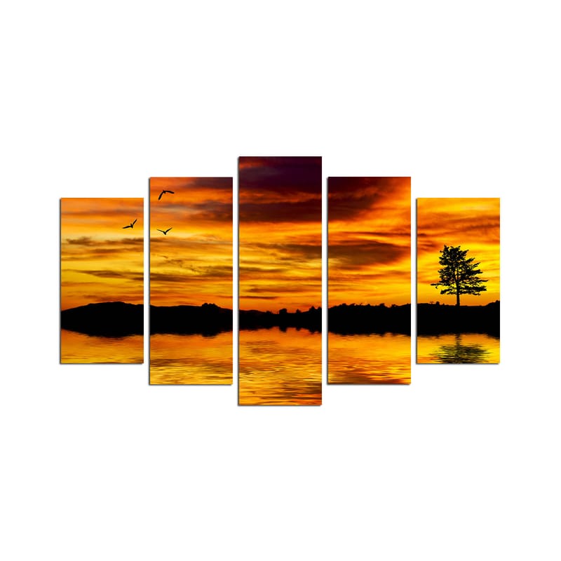 Koristeellinen MDF-maalaus 5-os 20x60 cm - Monivärinen - Sisustustuotteet - Taulu & taide - Canvas-taulu