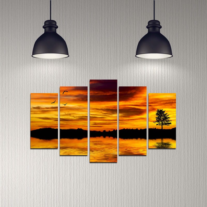 Koristeellinen MDF-maalaus 5-os 20x60 cm - Monivärinen - Sisustustuotteet - Taulu & taide - Canvas-taulu