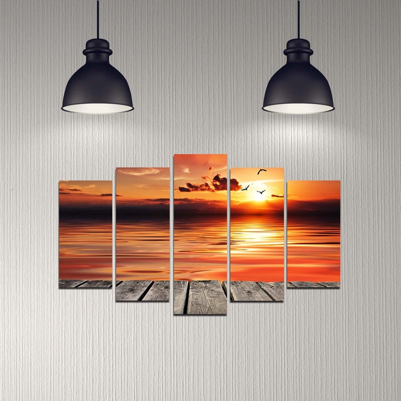 Koristeellinen MDF-maalaus 5-os 20x60 cm - Monivärinen - Sisustustuotteet - Taulu & taide - Canvas-taulu