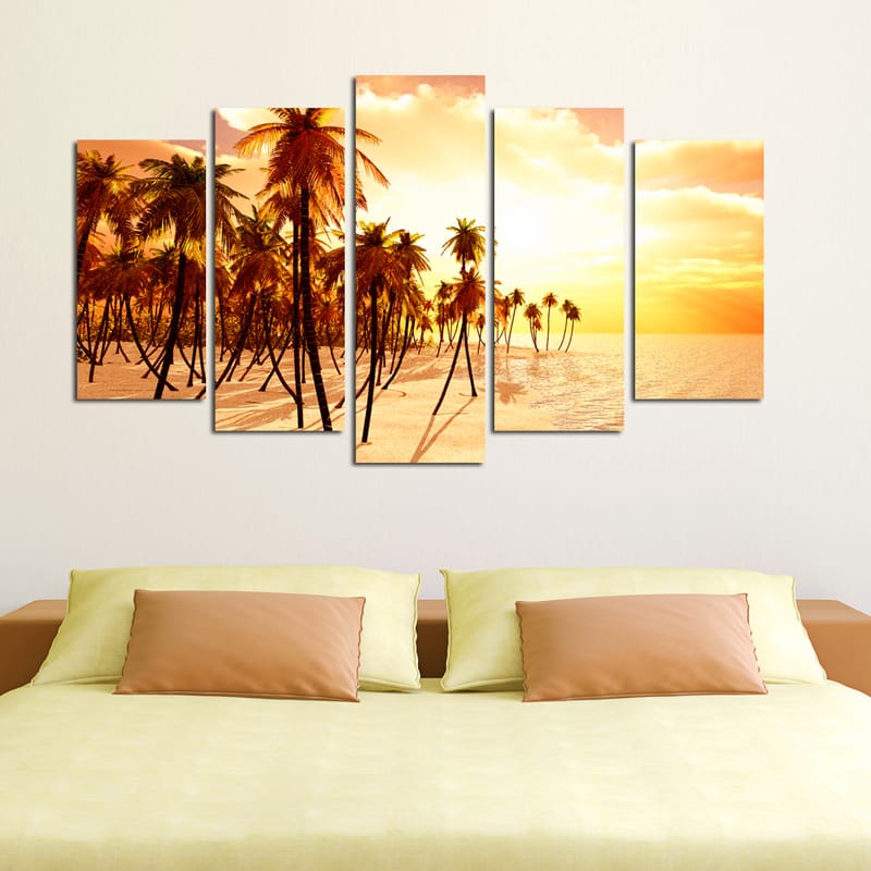Koristeellinen MDF-maalaus 5-os 20x60 cm - Monivärinen - Sisustustuotteet - Taulu & taide - Canvas-taulu