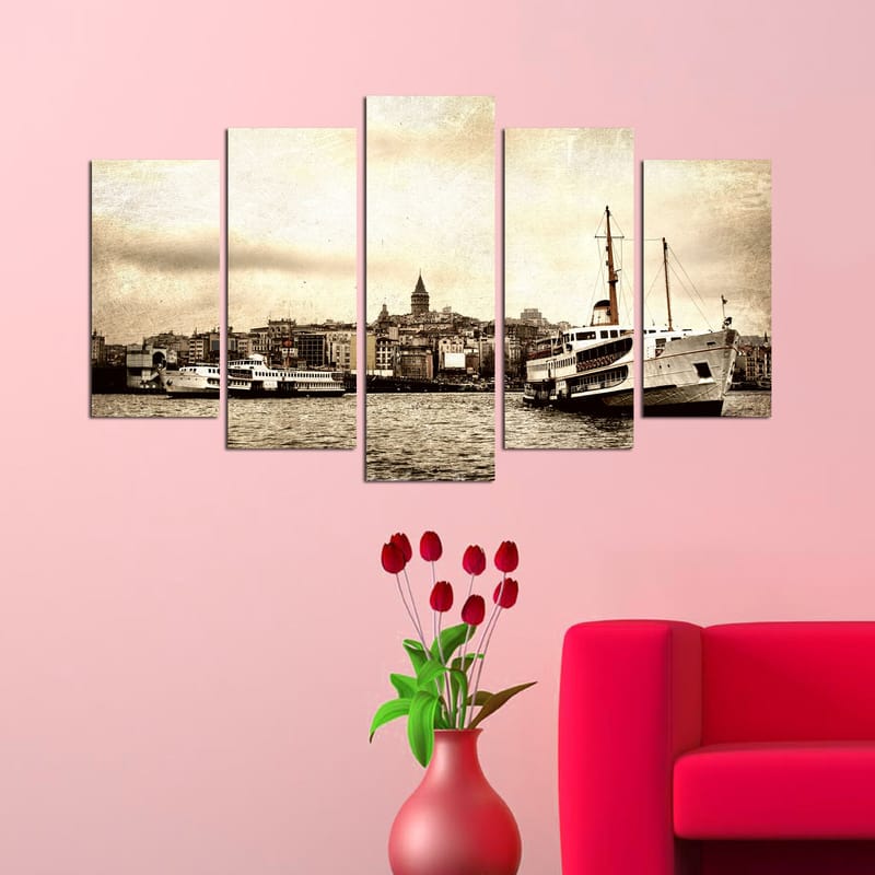 Koristeellinen MDF-maalaus 5-os 20x60 cm - Monivärinen - Sisustustuotteet - Taulu & taide - Canvas-taulu