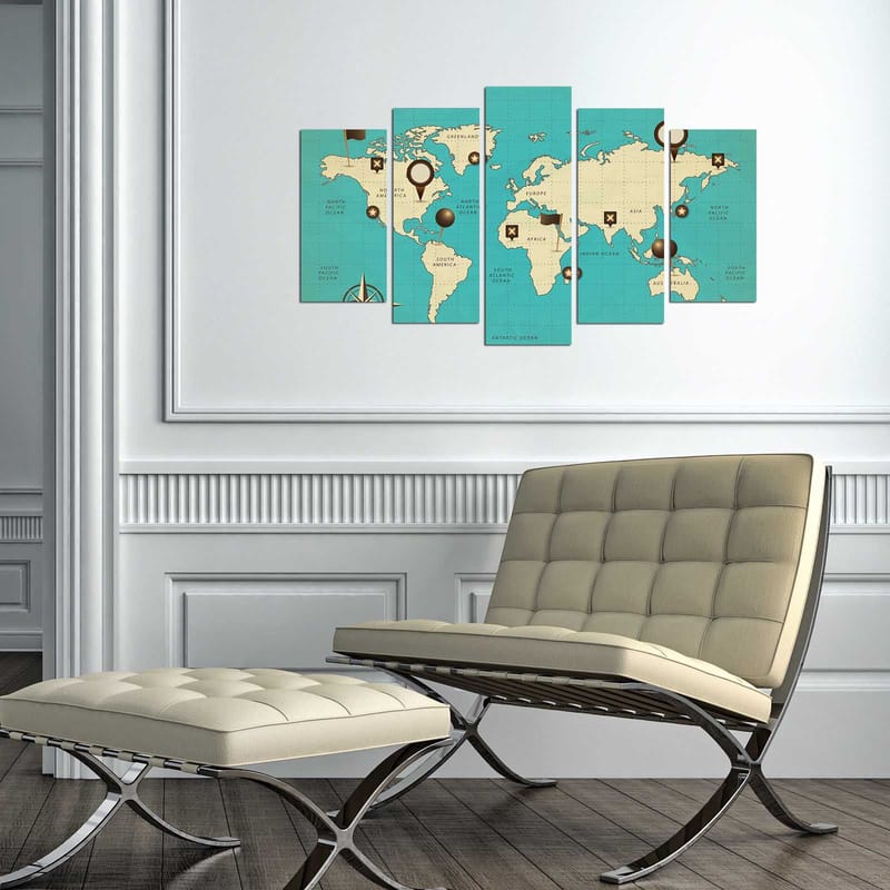 Koristeellinen MDF-maalaus 5-os 20x60 cm - Monivärinen - Sisustustuotteet - Taulu & taide - Canvas-taulu