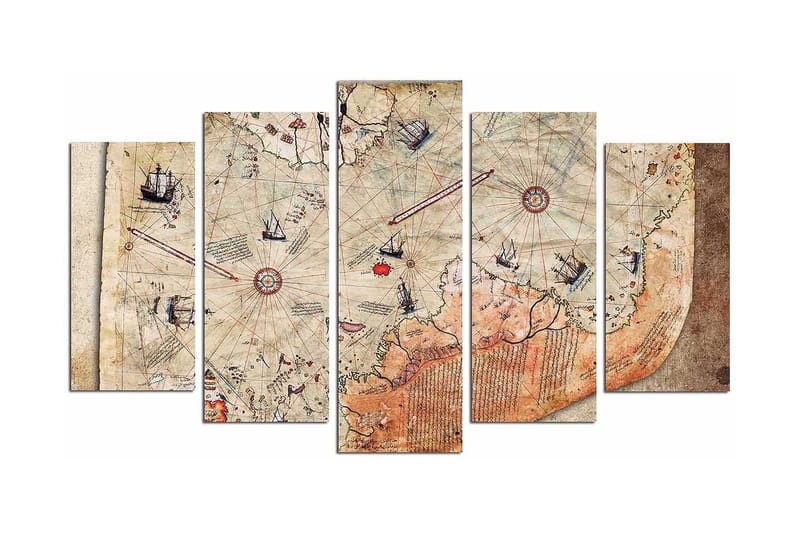 Koristeellinen MDF-maalaus 5-os 20x60 cm - Monivärinen - Sisustustuotteet - Taulu & taide - Canvas-taulu