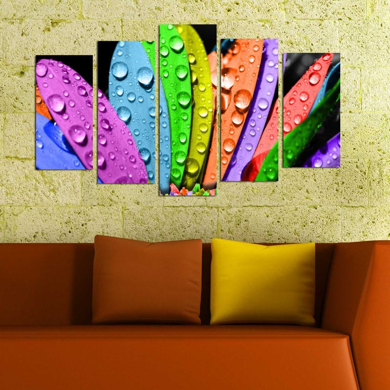 Koristeellinen MDF-maalaus 5-os 20x60 cm - Monivärinen - Sisustustuotteet - Taulu & taide - Canvas-taulu