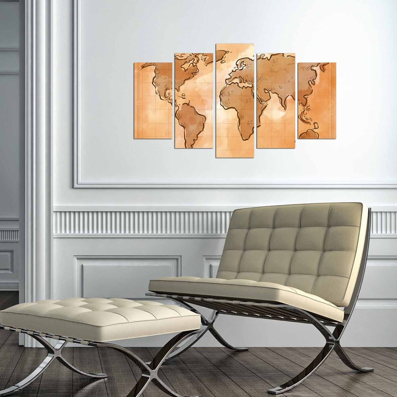 Koristeellinen MDF-maalaus 5-os 20x60 cm - Monivärinen - Sisustustuotteet - Taulu & taide - Canvas-taulu
