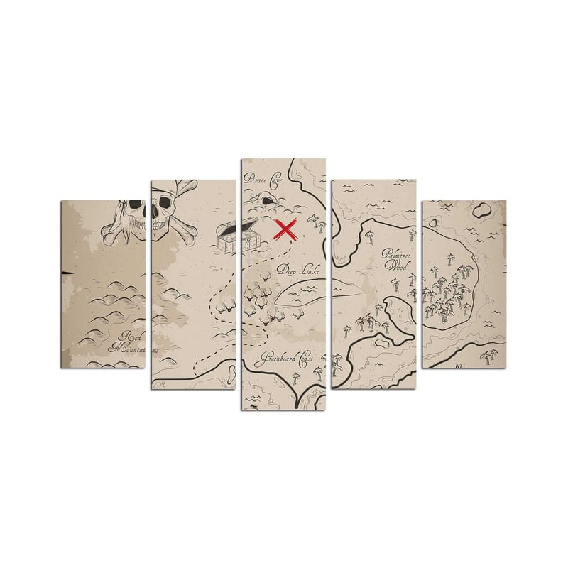 Koristeellinen MDF-maalaus 5-os 20x60 cm - Monivärinen - Sisustustuotteet - Taulu & taide - Canvas-taulu