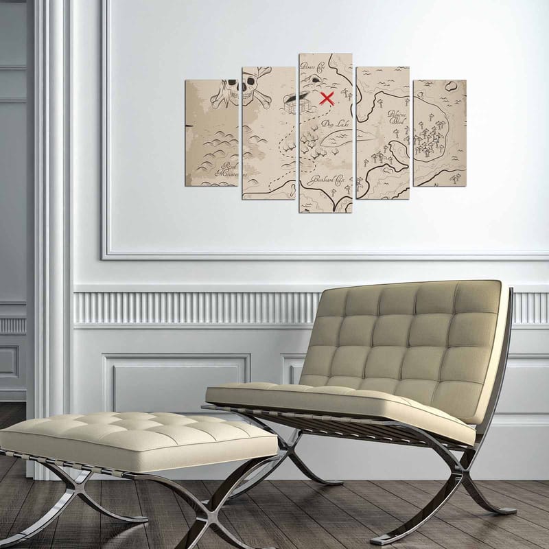 Koristeellinen MDF-maalaus 5-os 20x60 cm - Monivärinen - Sisustustuotteet - Taulu & taide - Canvas-taulu