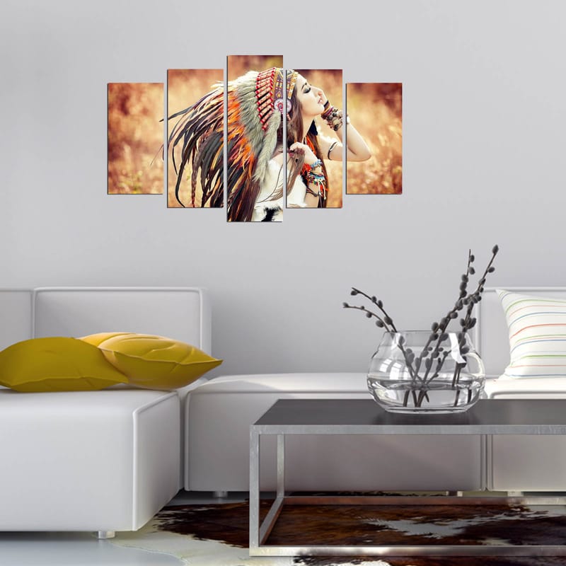Koristeellinen MDF-maalaus 5-os 20x60 cm - Monivärinen - Sisustustuotteet - Taulu & taide - Canvas-taulu