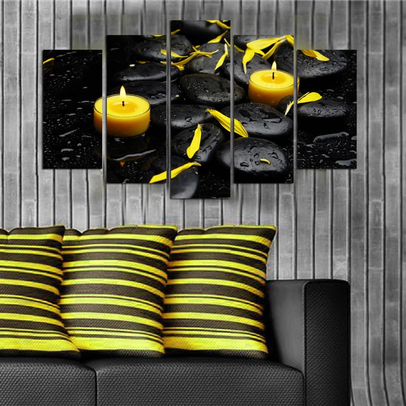 Koristeellinen MDF-maalaus 5-os 20x60 cm - Monivärinen - Sisustustuotteet - Taulu & taide - Canvas-taulu