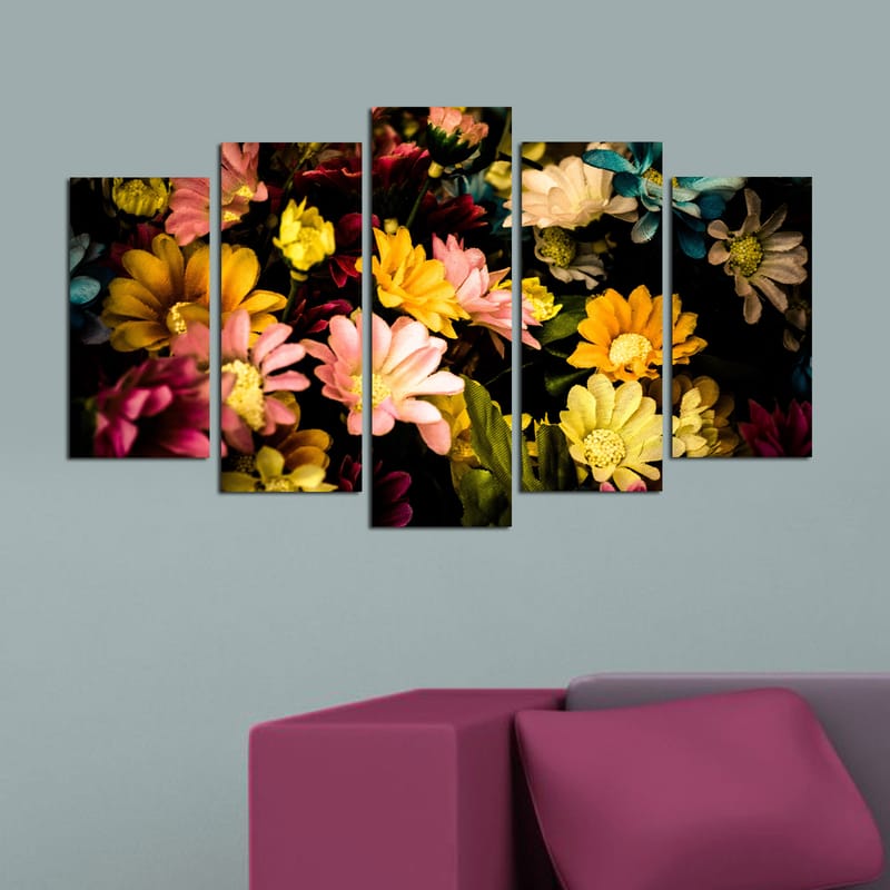 Koristeellinen MDF-maalaus 5-os 20x60 cm - Monivärinen - Sisustustuotteet - Taulu & taide - Canvas-taulu