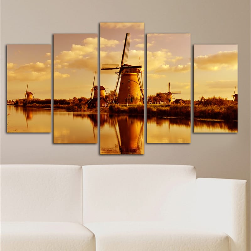 Koristeellinen MDF-maalaus 5-os 20x60 cm - Monivärinen - Sisustustuotteet - Taulu & taide - Canvas-taulu
