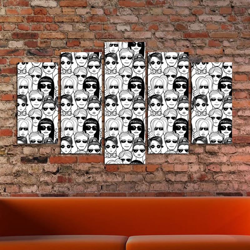 Koristeellinen MDF-maalaus 5-os 20x60 cm - Monivärinen - Sisustustuotteet - Taulu & taide - Canvas-taulu