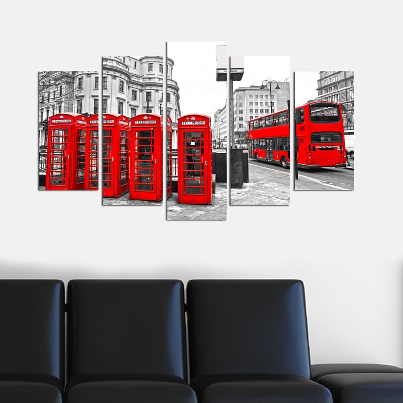 Koristeellinen MDF-maalaus 5-os 20x60 cm - Monivärinen - Sisustustuotteet - Taulu & taide - Canvas-taulu