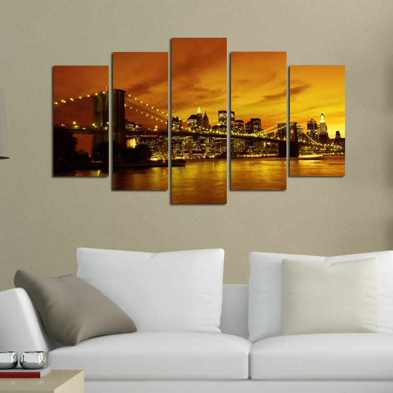 Koristeellinen MDF-maalaus 5-os 20x60 cm - Monivärinen - Sisustustuotteet - Taulu & taide - Canvas-taulu