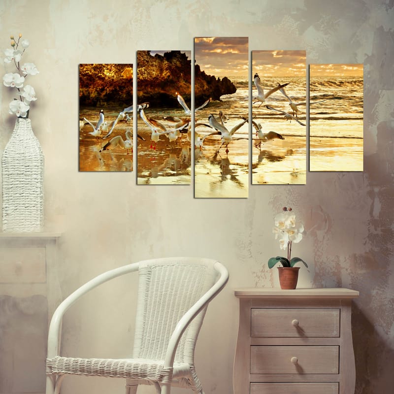 Koristeellinen MDF-maalaus 5-os 20x60 cm - Monivärinen - Sisustustuotteet - Taulu & taide - Canvas-taulu