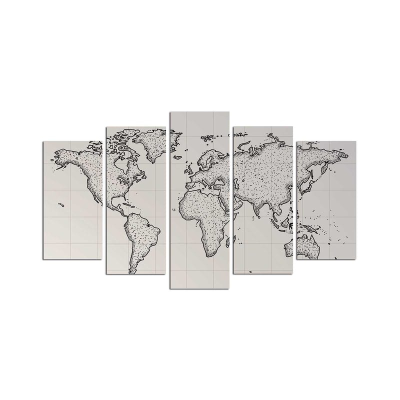 Koristeellinen MDF-maalaus 5-os 20x60 cm - Monivärinen - Sisustustuotteet - Taulu & taide - Canvas-taulu