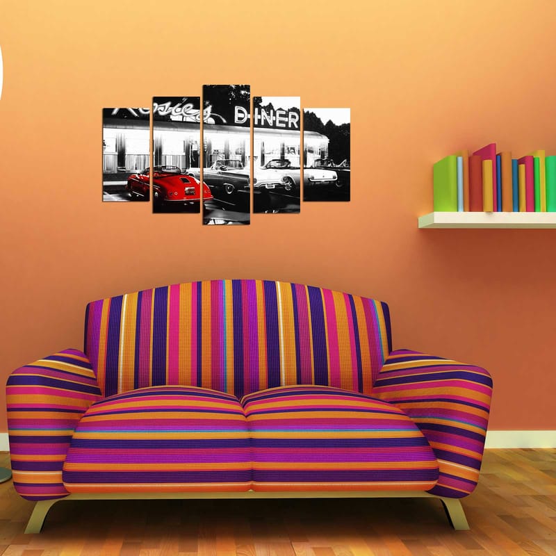 Koristeellinen MDF-maalaus 5-os 20x60 cm - Monivärinen - Sisustustuotteet - Taulu & taide - Canvas-taulu