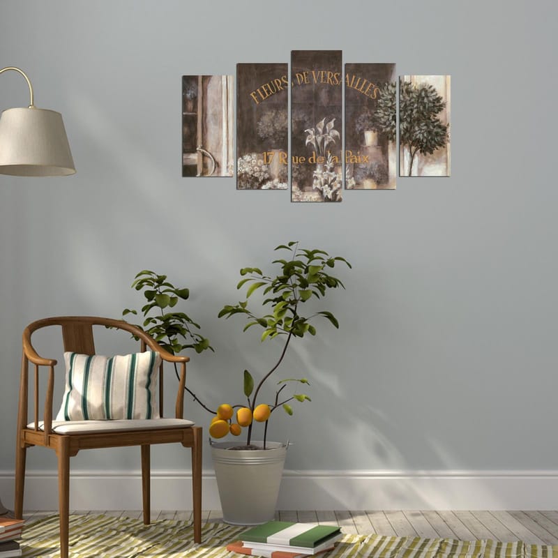 Koristeellinen MDF-maalaus 5-os 20x60 cm - Monivärinen - Sisustustuotteet - Taulu & taide - Canvas-taulu