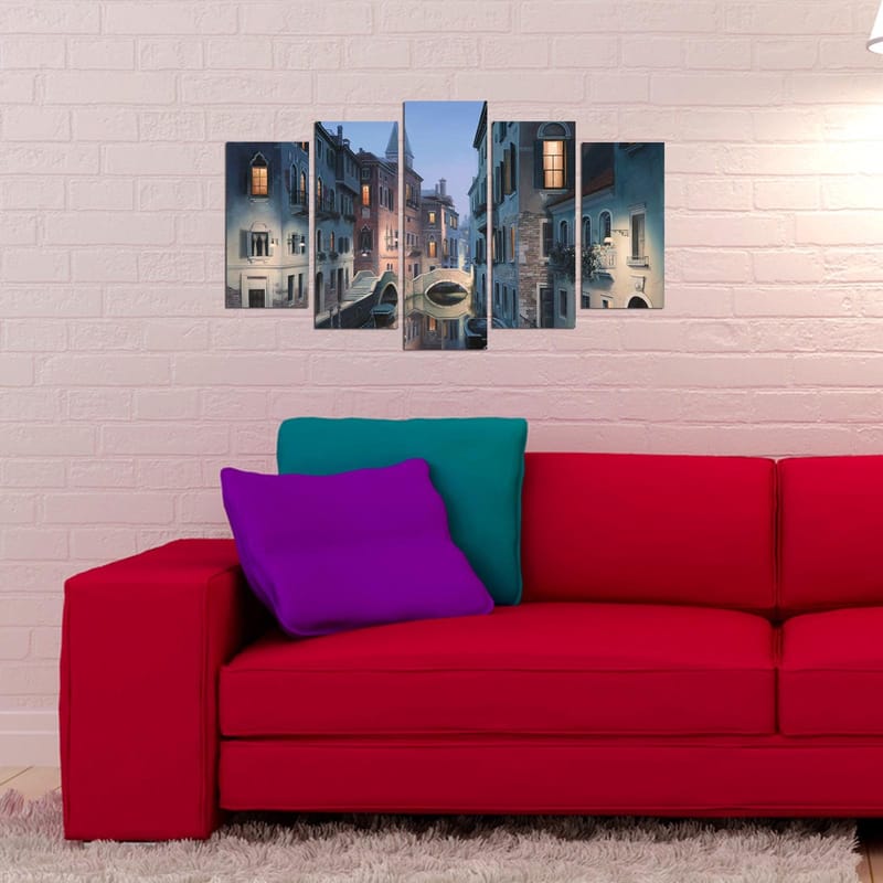 Koristeellinen MDF-maalaus 5-os 20x60 cm - Monivärinen - Sisustustuotteet - Taulu & taide - Canvas-taulu