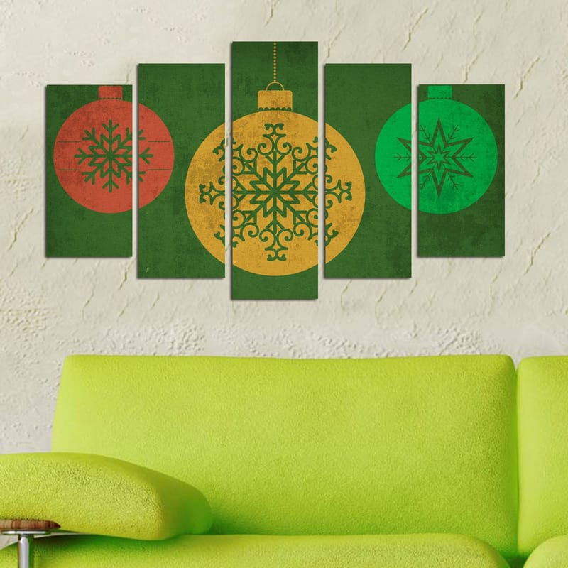 Koristeellinen MDF-maalaus 5-os 20x60 cm - Monivärinen - Sisustustuotteet - Taulu & taide - Canvas-taulu