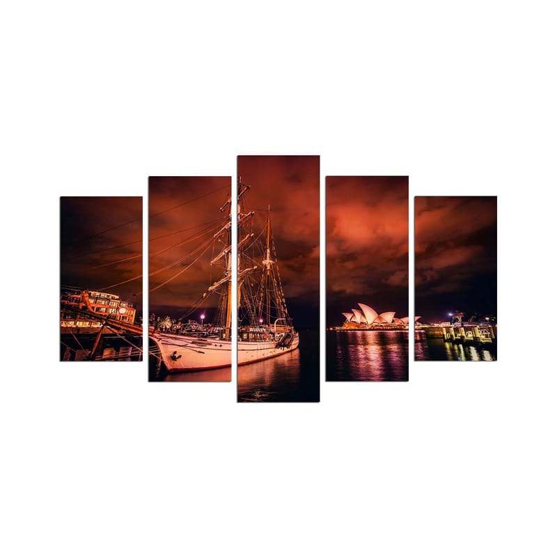 Koristeellinen MDF-maalaus 5-os 20x60 cm, Monivärinen