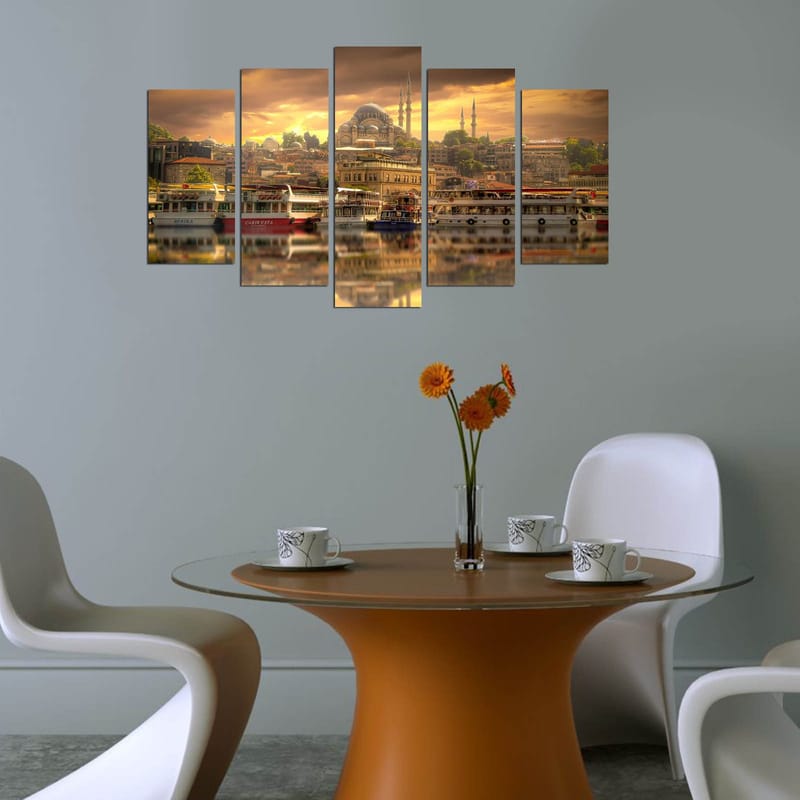 Koristeellinen MDF-maalaus 5-os 20x60 cm - Monivärinen - Sisustustuotteet - Taulu & taide - Canvas-taulu