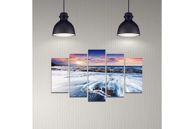 Koristeellinen MDF-maalaus 5-os 20x60 cm - Monivärinen - Sisustustuotteet - Taulu & taide - Canvas-taulu