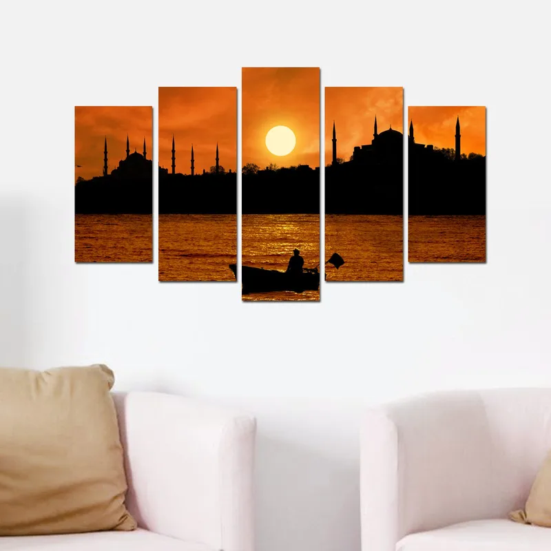 Koristeellinen MDF-maalaus 5-os 20x60 cm - Monivärinen - Sisustustuotteet - Taulu & taide - Canvas-taulu