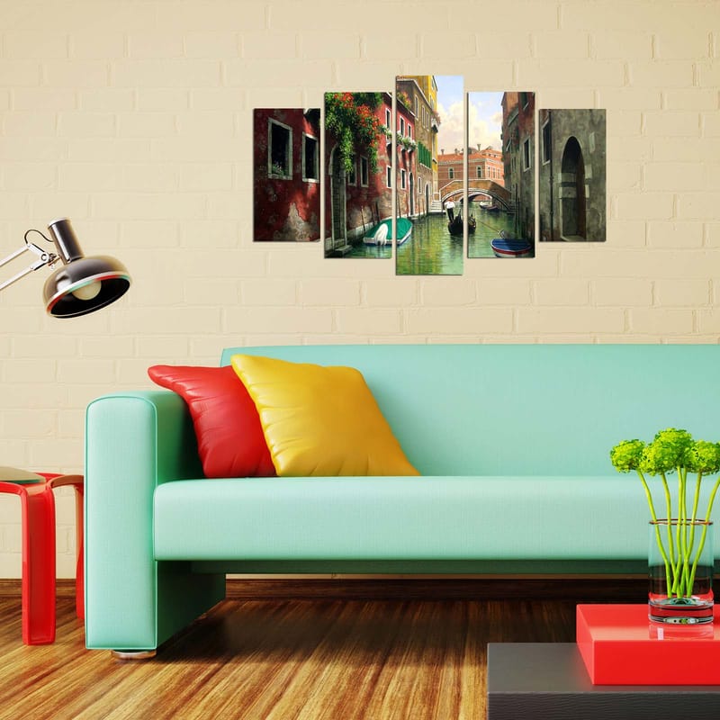 Koristeellinen MDF-maalaus 5-os 20x60 cm - Monivärinen - Sisustustuotteet - Taulu & taide - Canvas-taulu