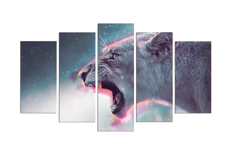 Koristeellinen MDF-maalaus 5-os 20x60 cm, Monivärinen