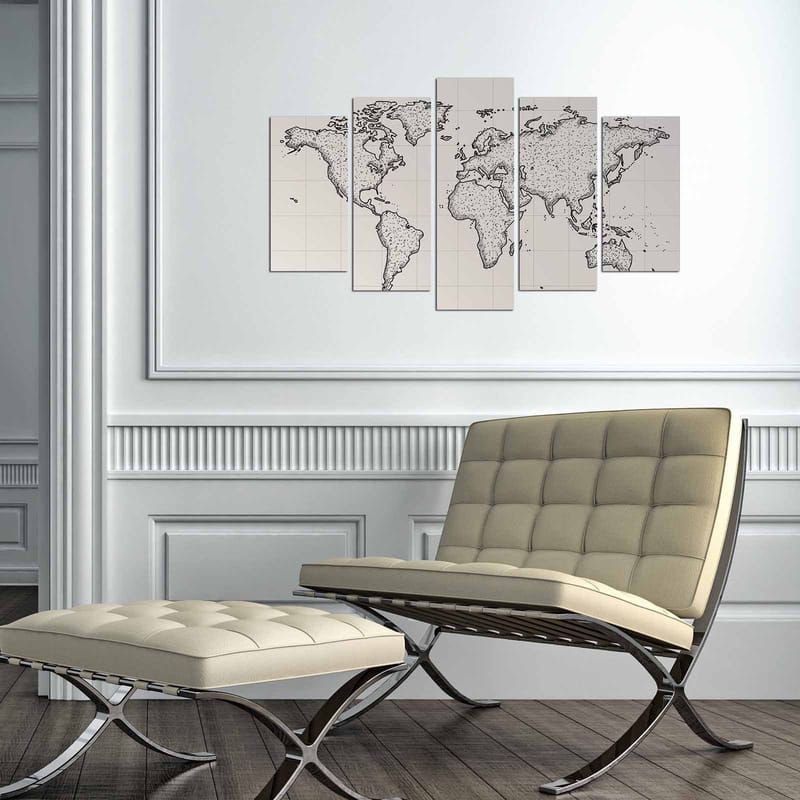 Koristeellinen MDF-maalaus 5-os 20x60 cm - Monivärinen - Sisustustuotteet - Taulu & taide - Canvas-taulu