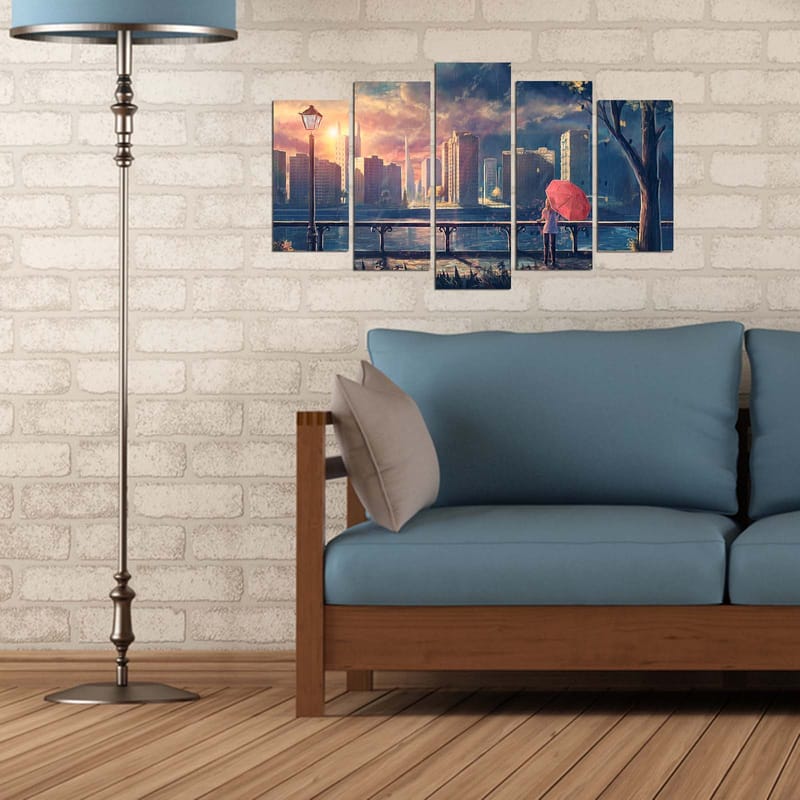 Koristeellinen MDF-maalaus 5-os 20x60 cm - Monivärinen - Sisustustuotteet - Taulu & taide - Canvas-taulu