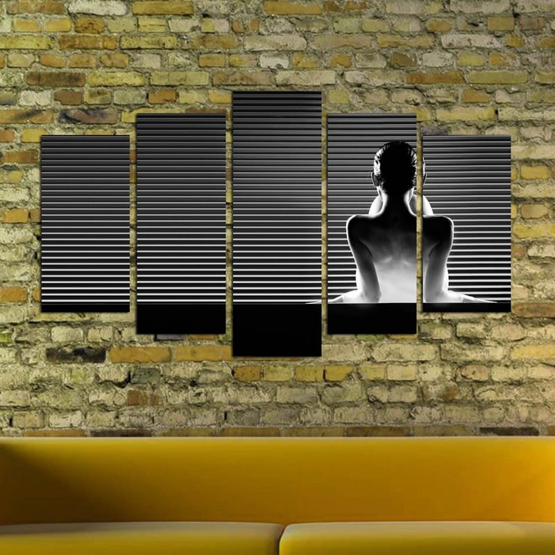 Koristeellinen MDF-maalaus 5-os 20x60 cm - Monivärinen - Sisustustuotteet - Taulu & taide - Canvas-taulu