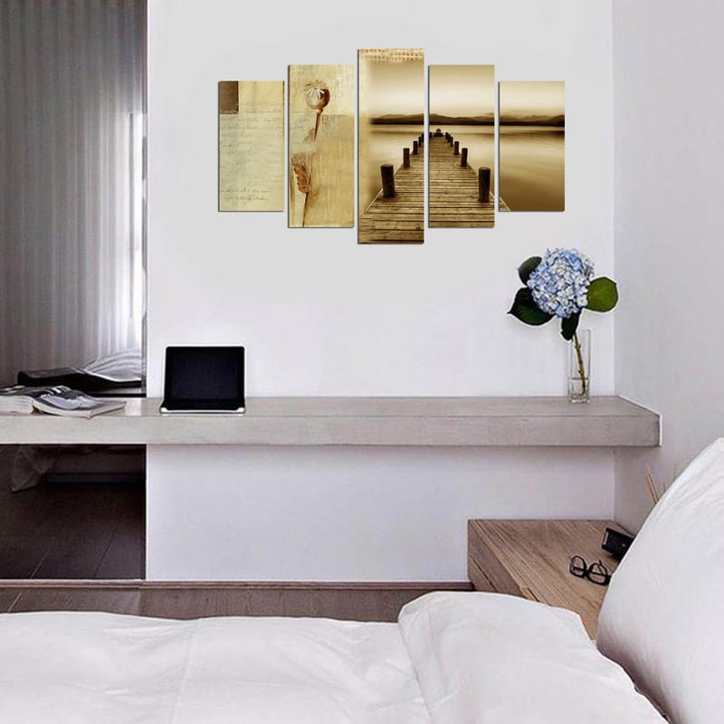 Koristeellinen MDF-maalaus 5-os 20x60 cm - Monivärinen - Sisustustuotteet - Taulu & taide - Canvas-taulu