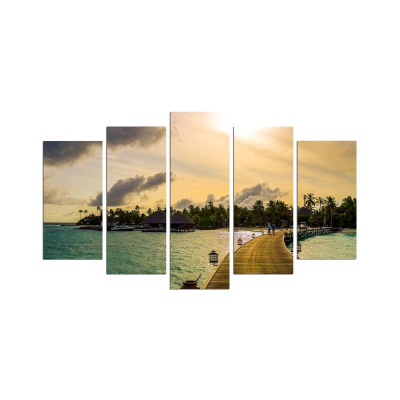 Koristeellinen MDF-maalaus 5-os 20x60 cm, Monivärinen