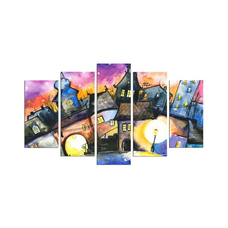 Koristeellinen MDF-maalaus 5-os 20x60 cm, Monivärinen